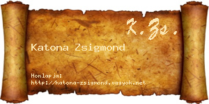 Katona Zsigmond névjegykártya